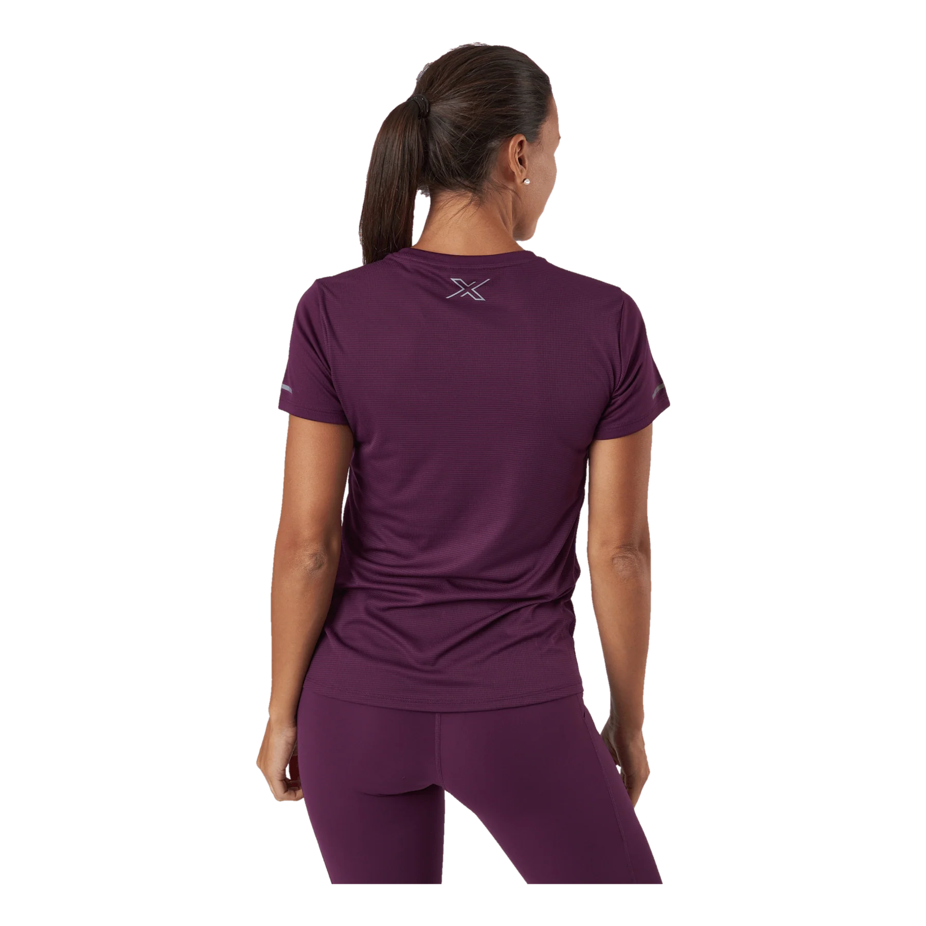 2XU Aero Tee, Laufshirt, Damen, Beet/Silver Reflective