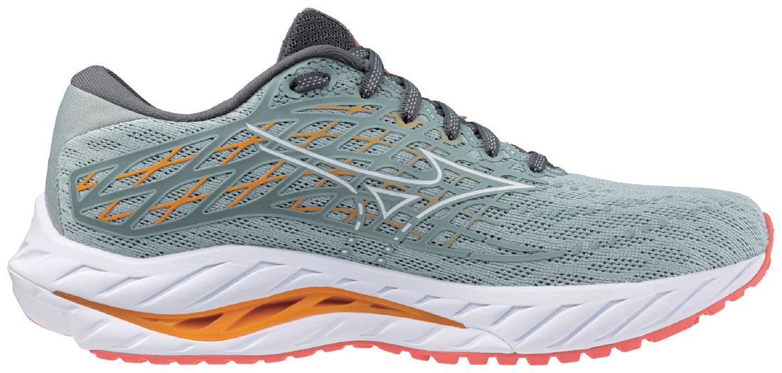 MIZUNO Wave Inspire 20, Damen, Gray Mist / White / Dubarry