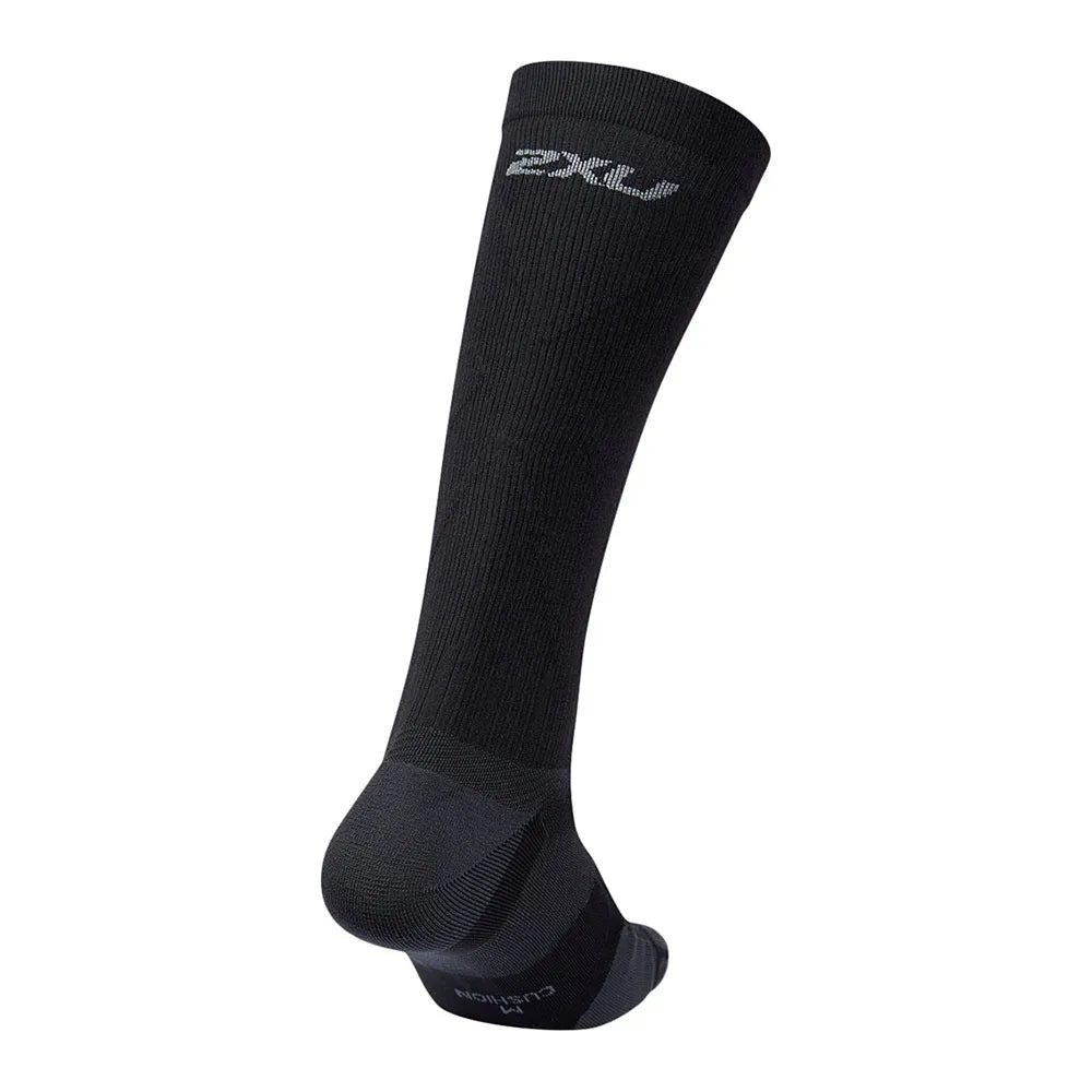 2XU VECTR Cushion Full Length Socks, Black/Titan