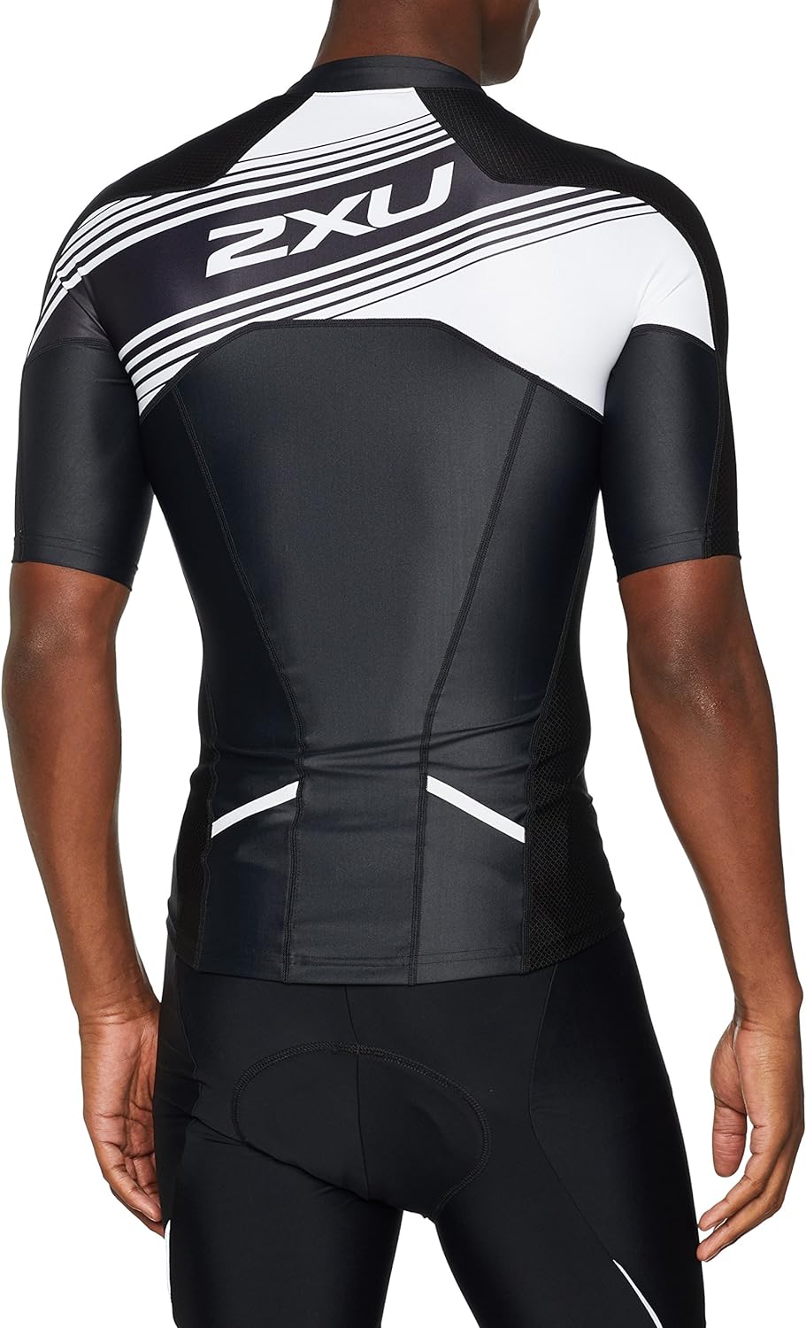 2XU Compression Sleeved Tri Top, Herren, schwarz/weiß