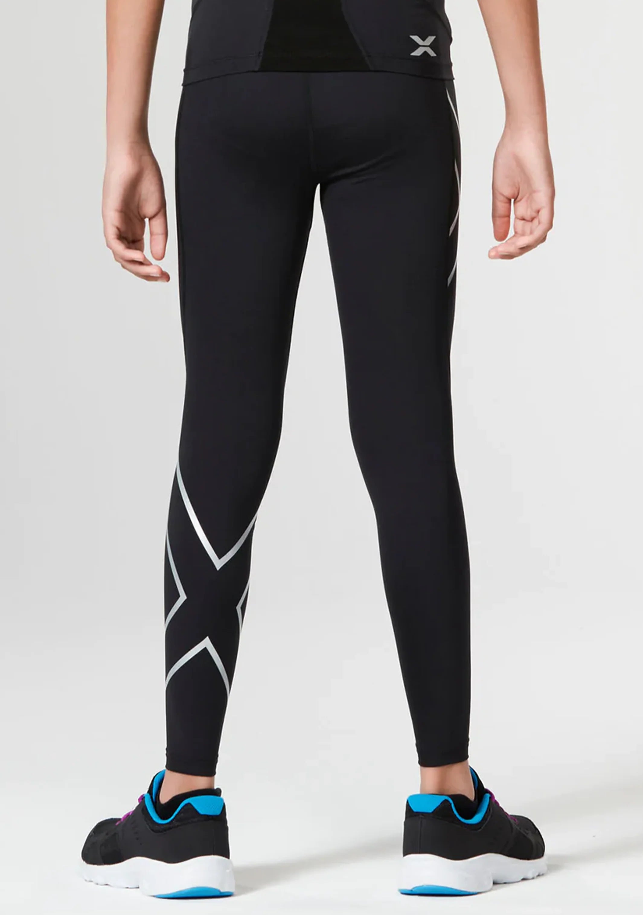 2XU Girls Compression Tights, Mädchen, Black/Silver