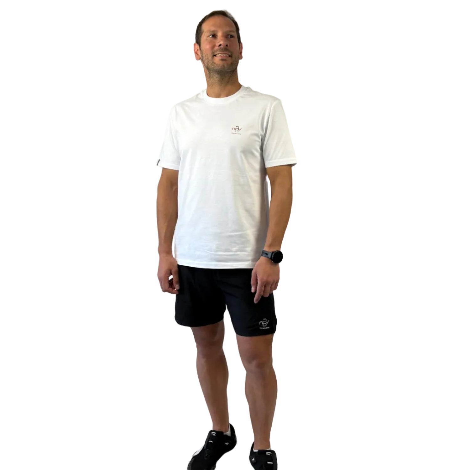 Trinovate Essential T-Shirt, Herren, weiß, Gesamtansicht von vorn am männlichen Modell