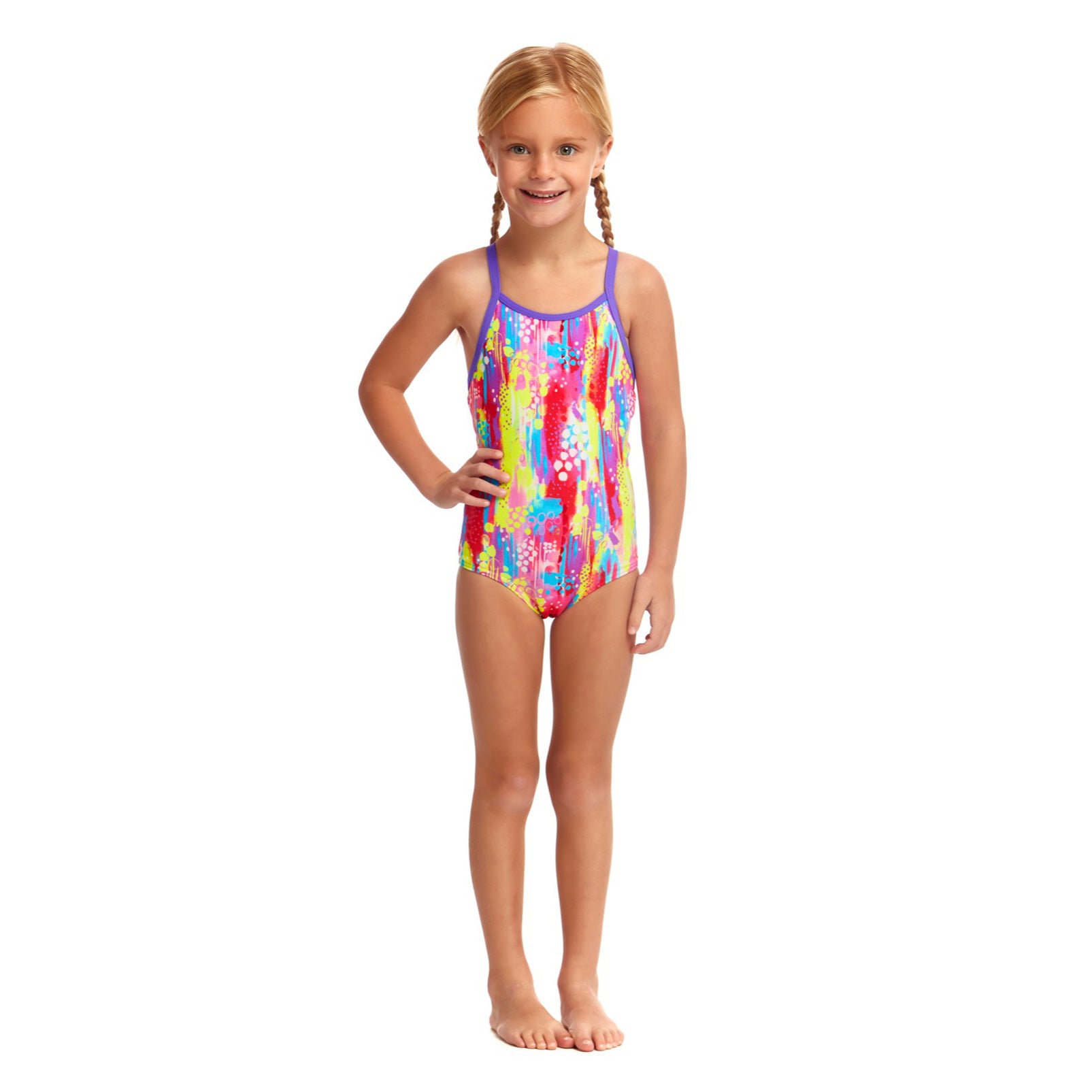 Way Funky Funkita, Printed One Piece Splat Stat, Badeanzug, Kinder