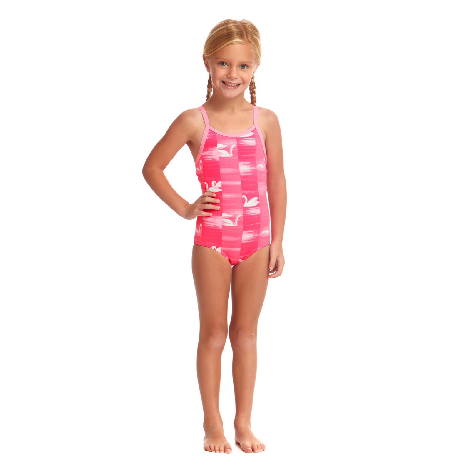 Way Funky Funkita, Printed One Piece Swan Lake, Badeanzug, Kinder