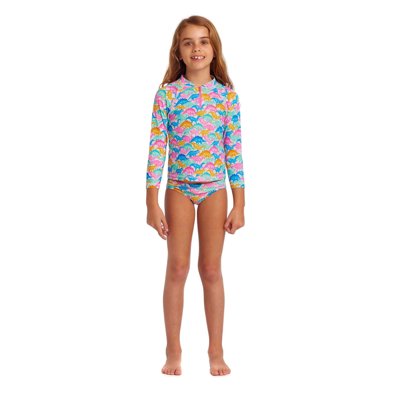 Way Funky Funkita, Zippy Rash Vest Minisaurus, Langarm - Badeoberteil, Kinder