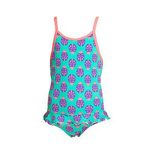 Way Funky Funkita Belted Frill One Piece Love Bug, Badeanzug, Kinder