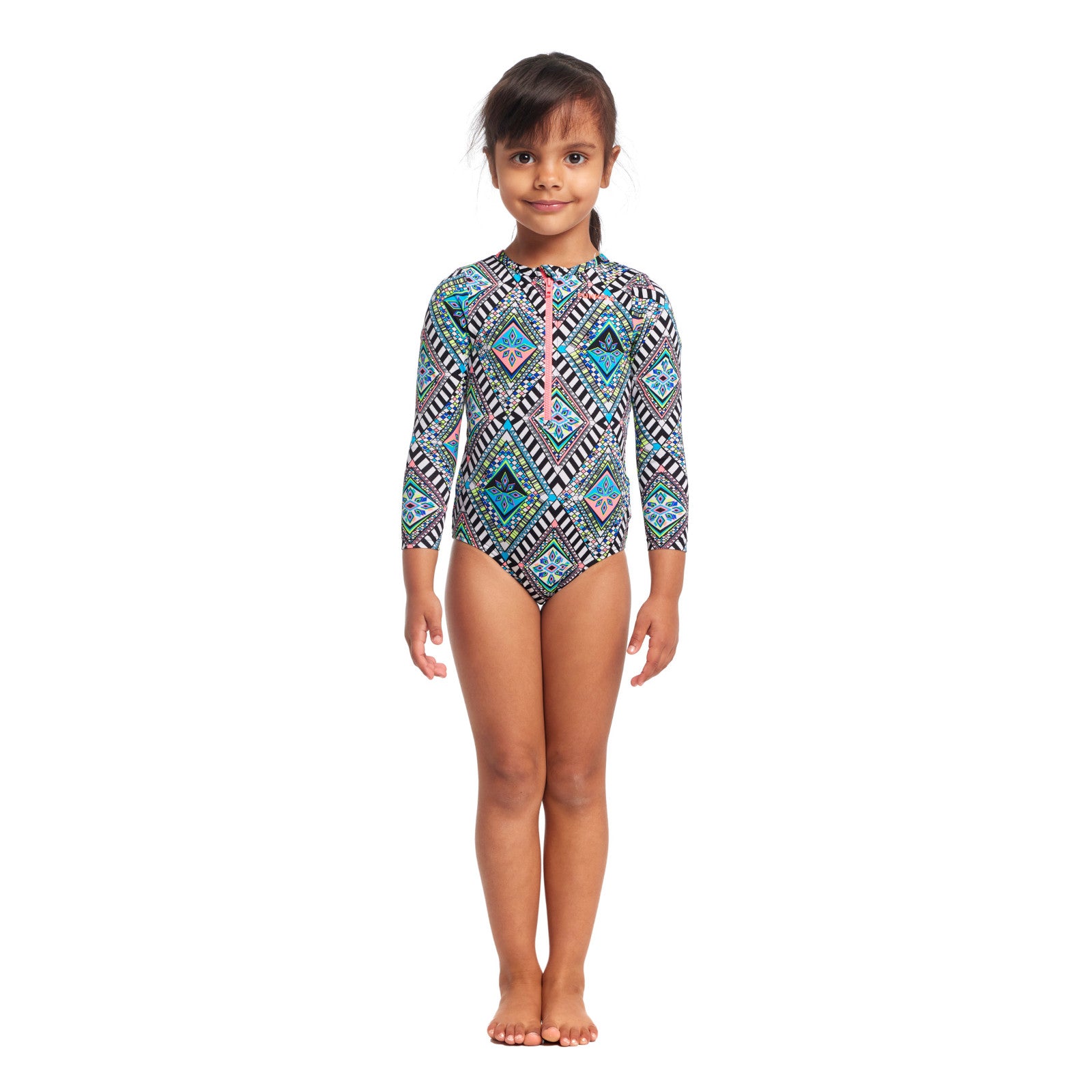 Way Funky Funkita, Sun Cover One Piece Weave Please, Langarm - Badeanzug, Kinder