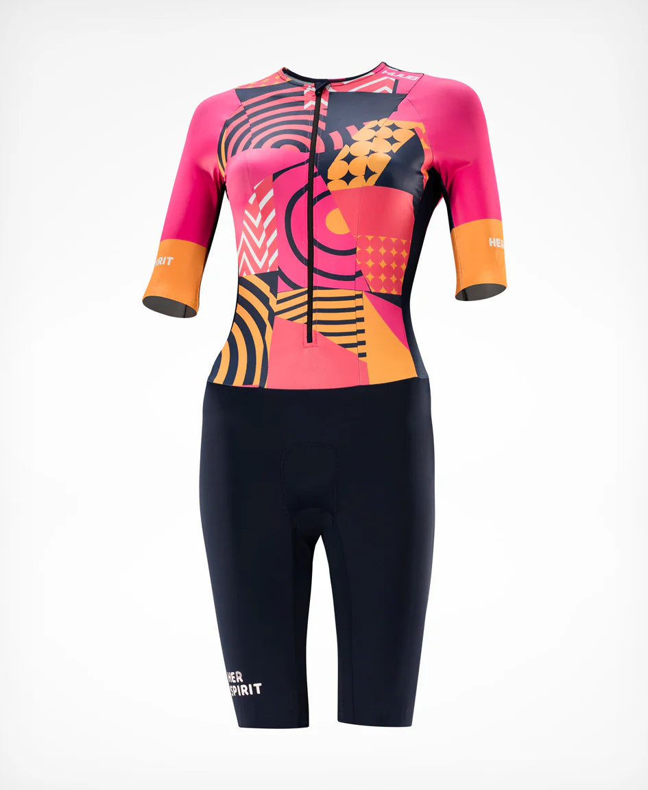 Huub "Her Spirit" Long Course TriSuit, Damen, Patchwork