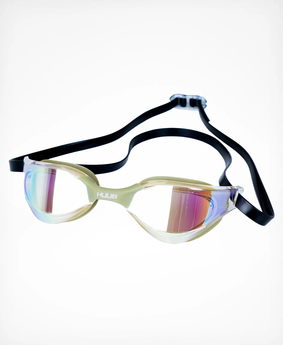 Huub Thomas Lurz Schwimmbrille, Klarer Goldspiegel, Salbei
