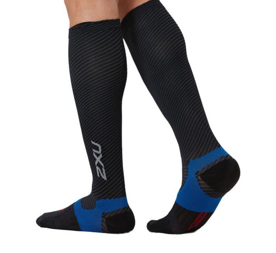 2XU Elite Lite X-Lock Compression Socken,Herren, Black/Schwarz