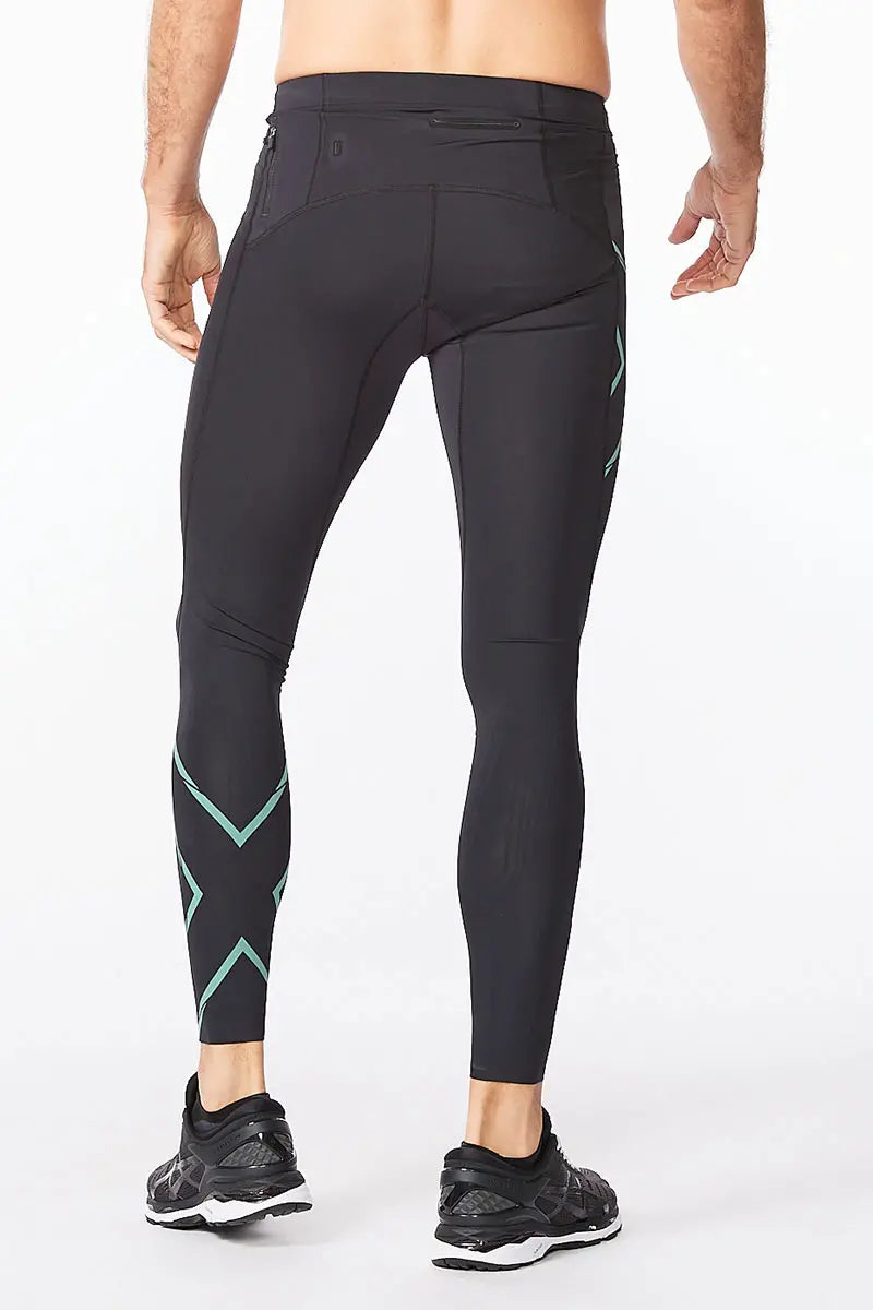 2XU Light Speed Compression Tights, Laufhose, Herren, Black/Silver Sage Reflective