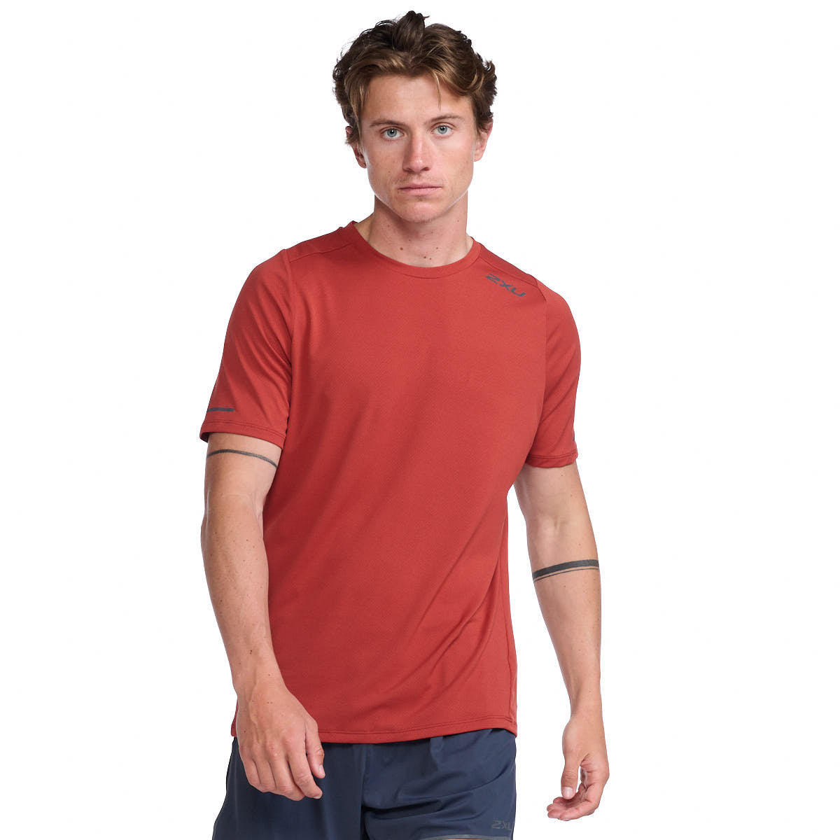 2XU Light Speed Tee, T-Shirt, Herren, Chilli Oil/BlackReflective