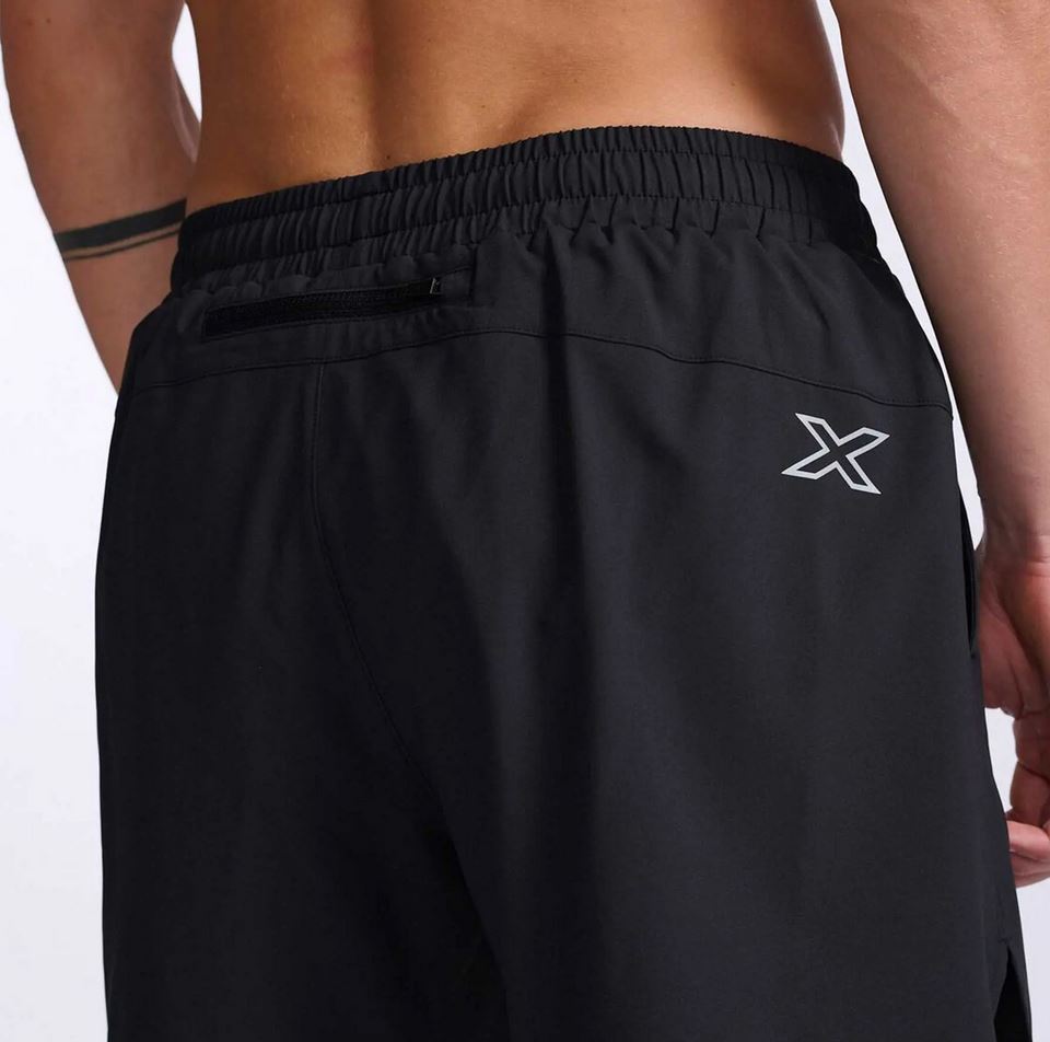 2XU Aero 5 Inch Shorts, Herren, Black/Silver Reflective