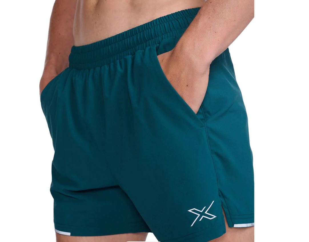 2XU Aero 5 Inch Shorts, Herren, Deep Jade/Silver Reflective