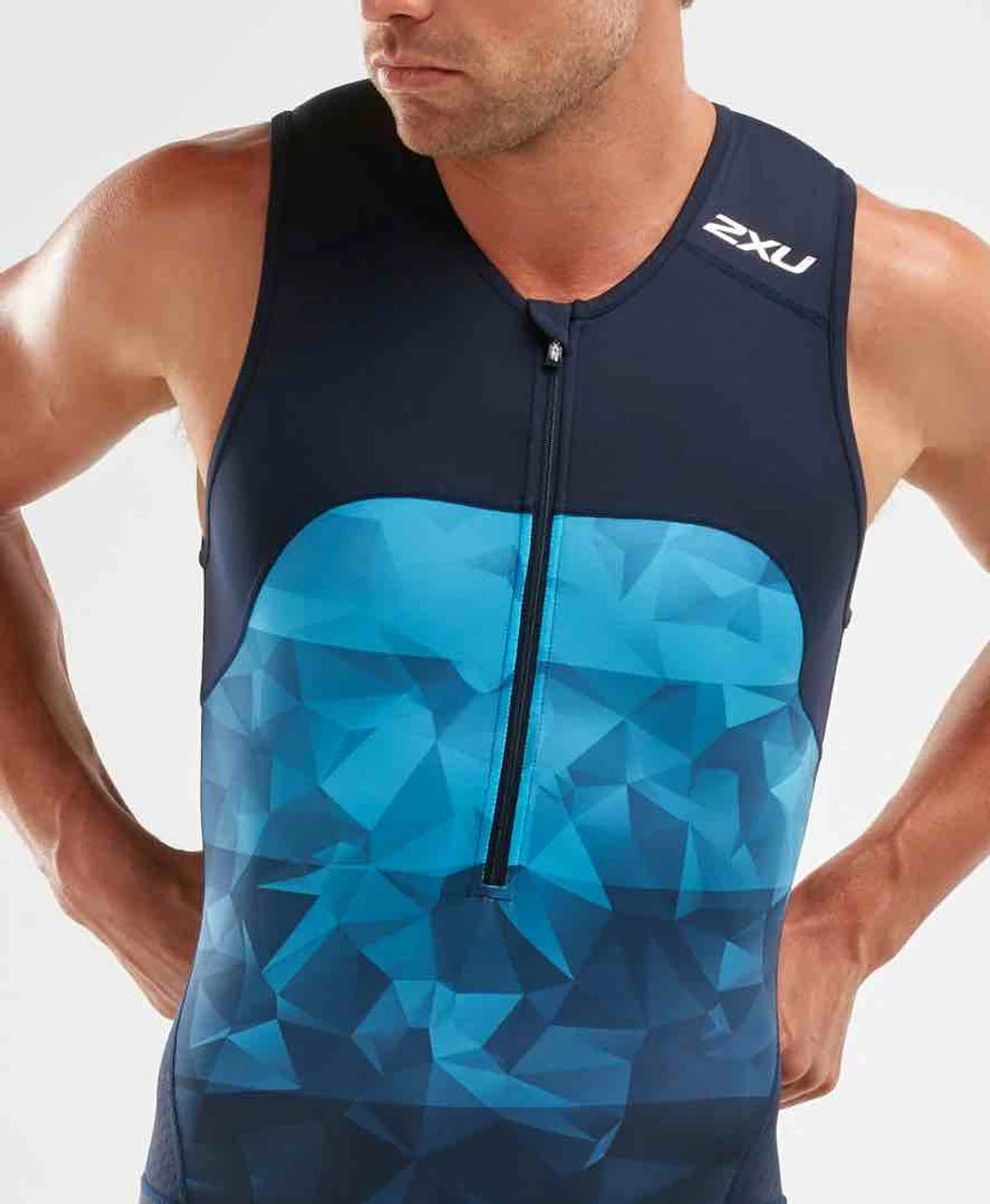 2XU Active Tri Singlet, Herren, midnight/blue print