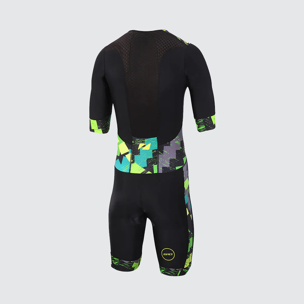 Zone3 Men's Activate Plus Short Sleeve Trisuit, Electric Sprint