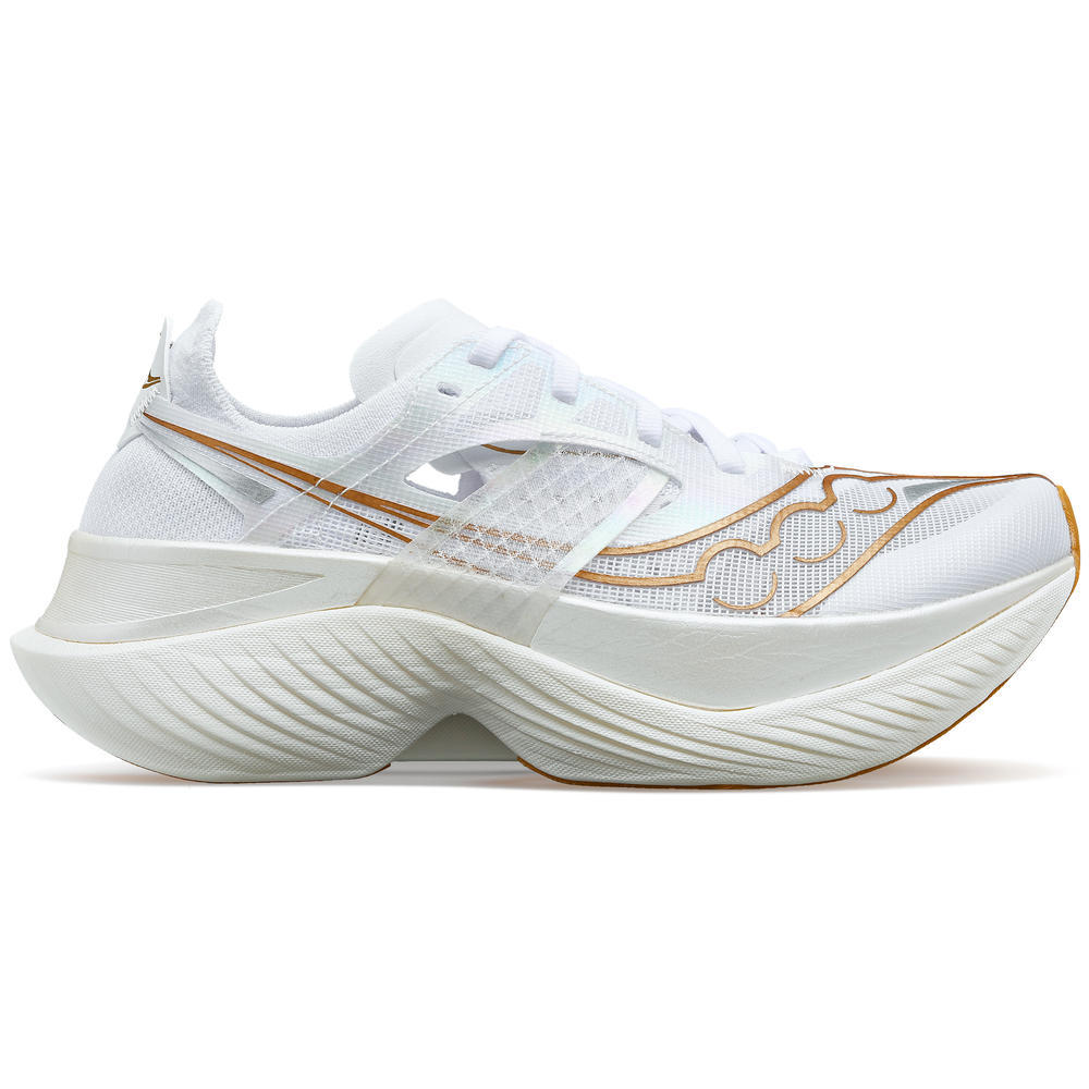 Saucony Endorphin Elite, Damen, White/Gold