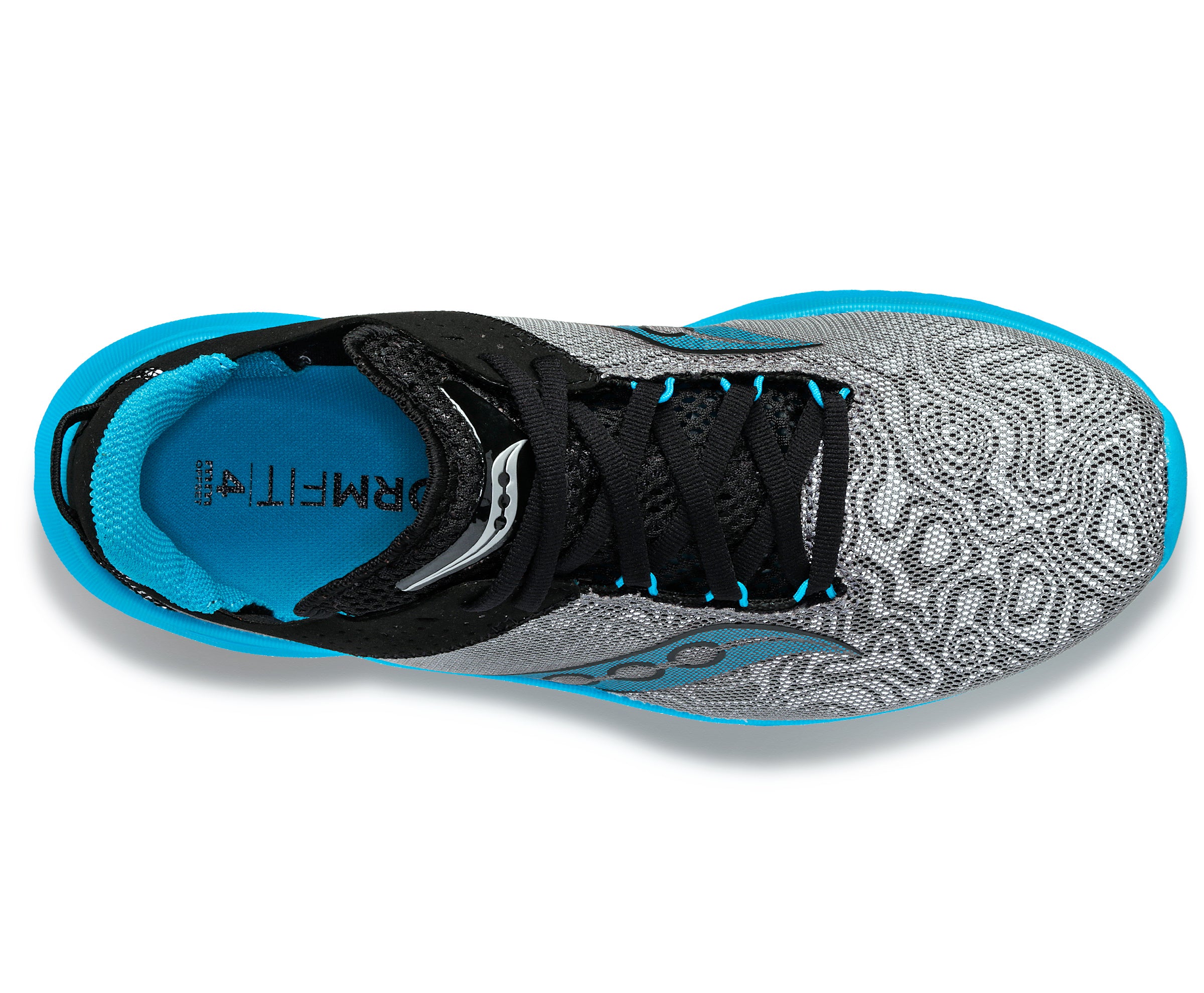 Saucony Kinvara 14, Damen, echo pewter, blau/schwarz reflektierend