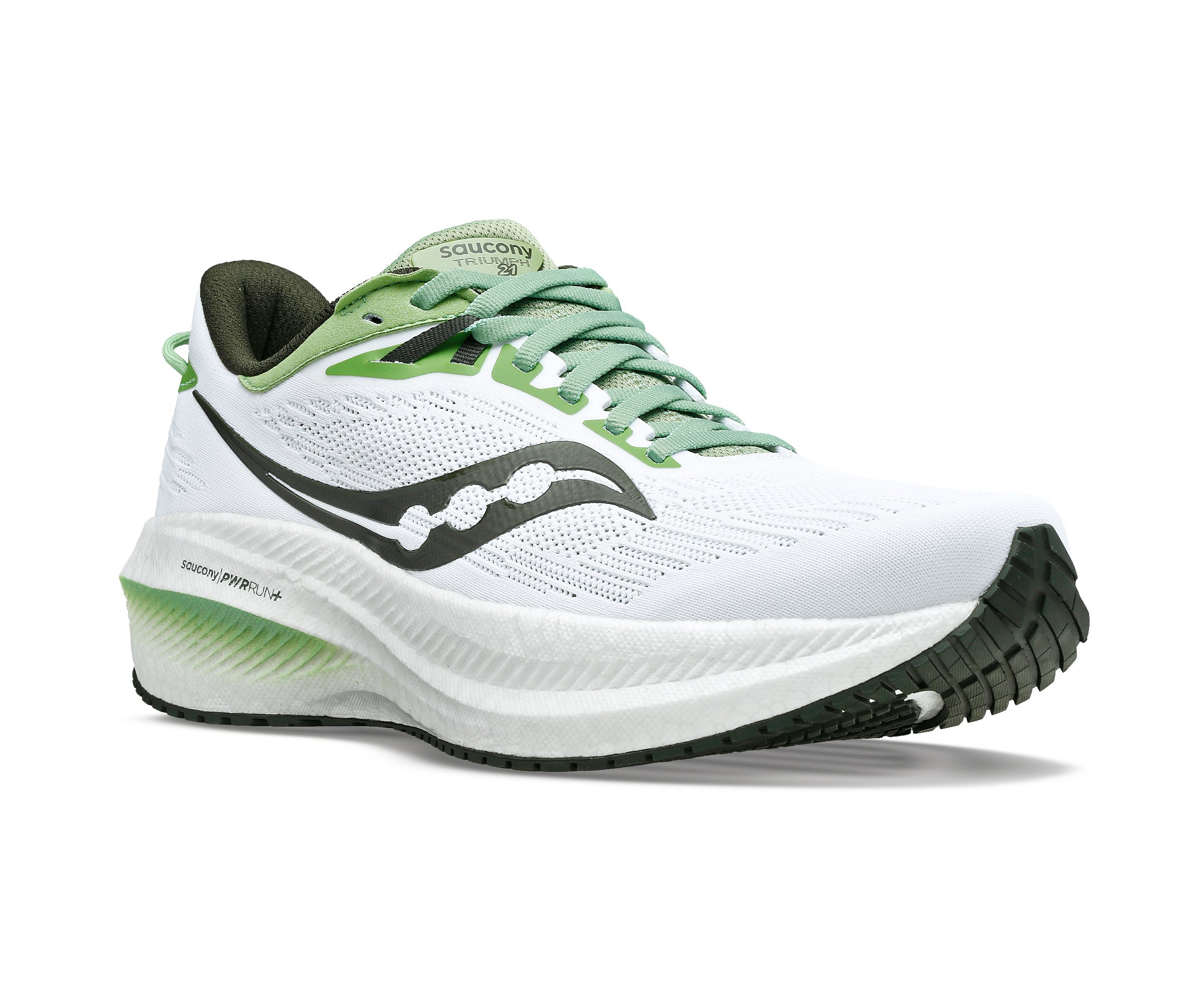 Saucony Triumph 21, Herren, white/umbra, weiß/grün