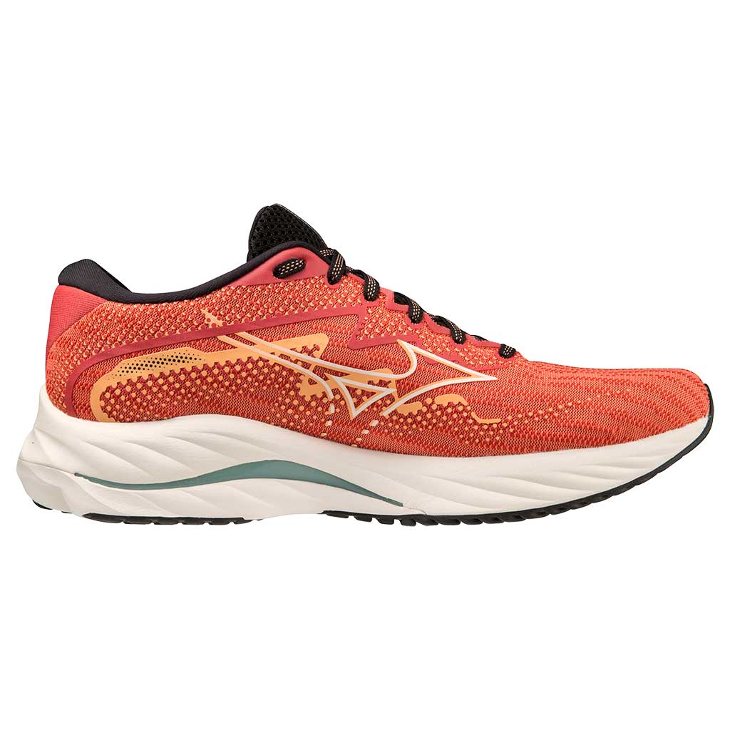 MIZUNO Wave Rider 27, Herren, Spiced Coral/Snow White/Tourmaline