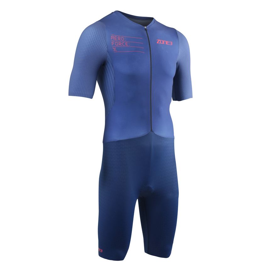 Zone3 Men's Aeroforce X II Short Sleeve Trisuit Navy