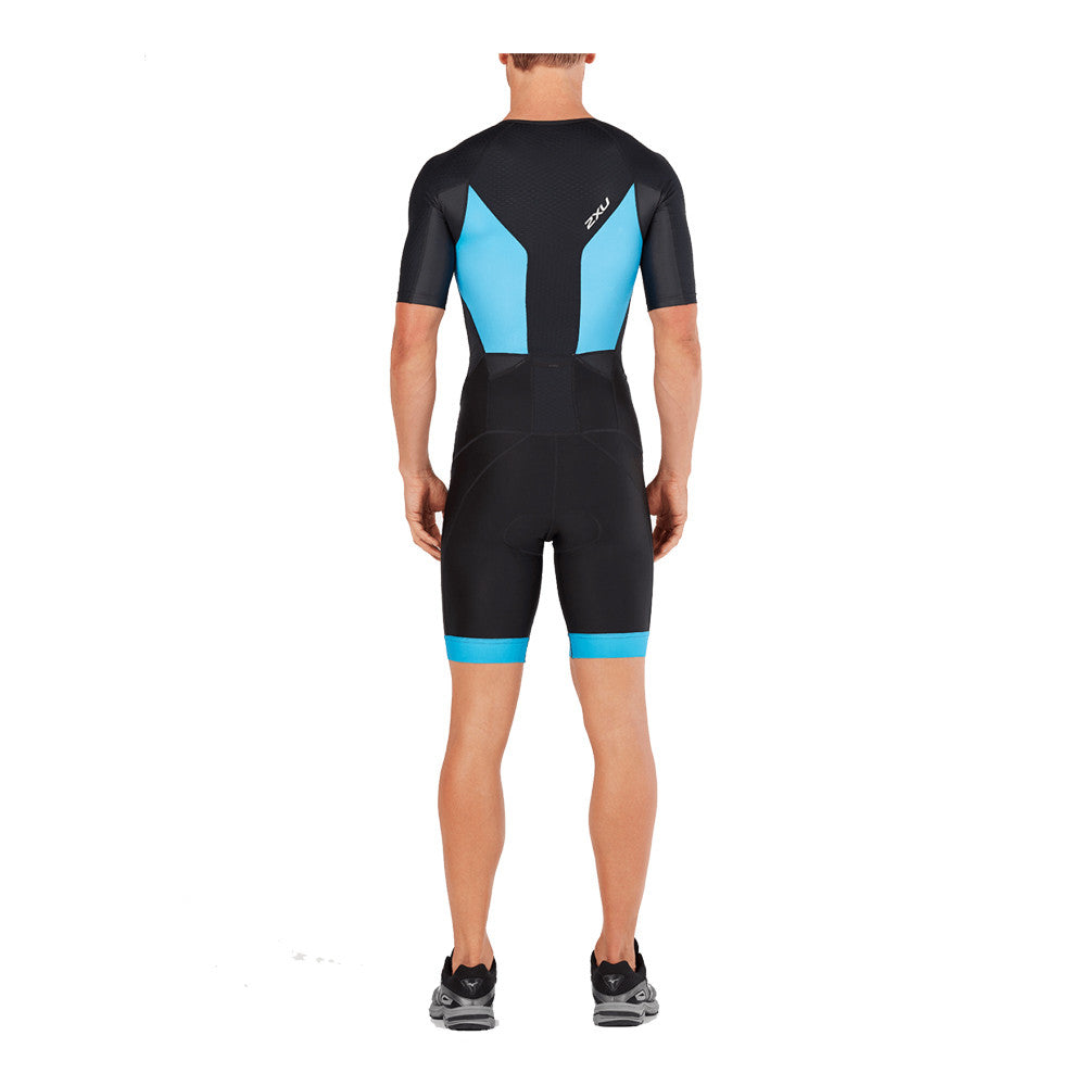 2XU Perform Full Zip Sleeved TriSuit, Herren, Black/Blue