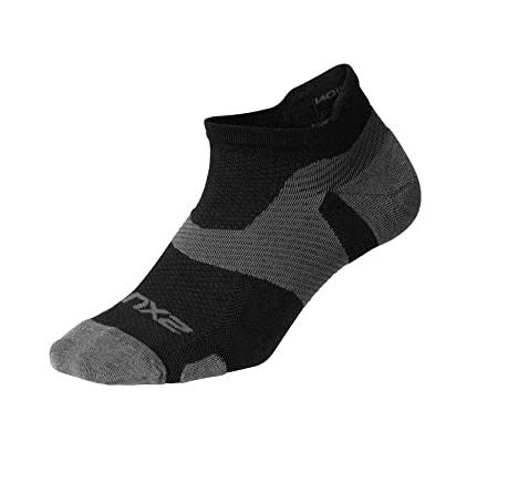 2XU VECTR Merino Light Cushion No Show Socks Titanium/Black