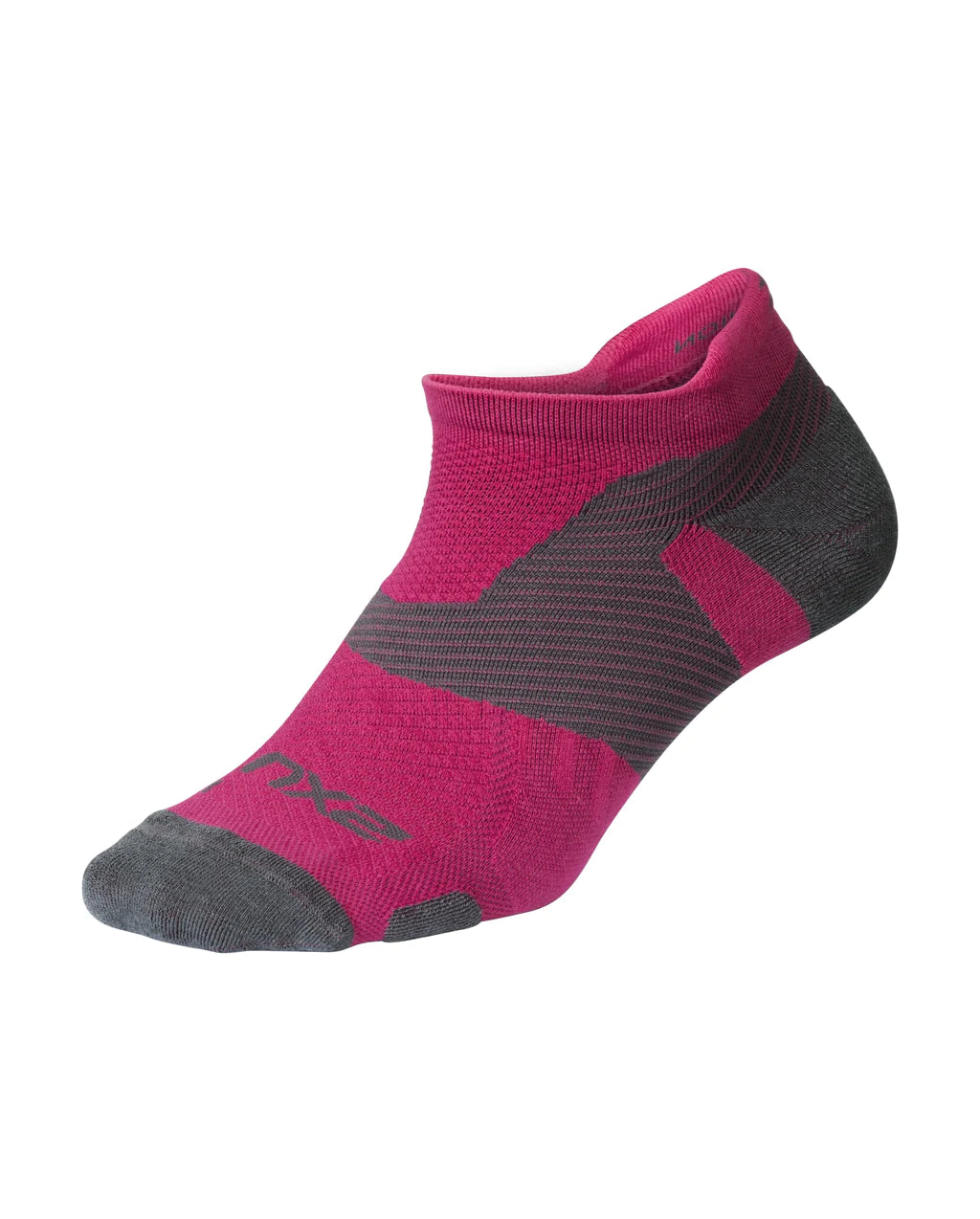 2XU VECTR Merino Light Cushion No Show Socks Pink/Grau