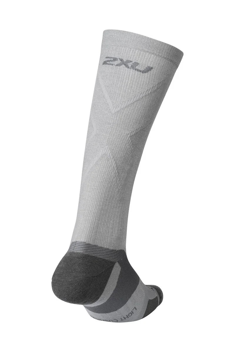 2XU VECTR Merino Light Cushion Knee High Socks, Grey/Grey