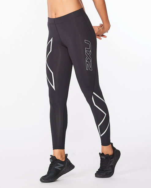 2XU Core Compression Tights, Damen, schwarz/silver, Black/Silver