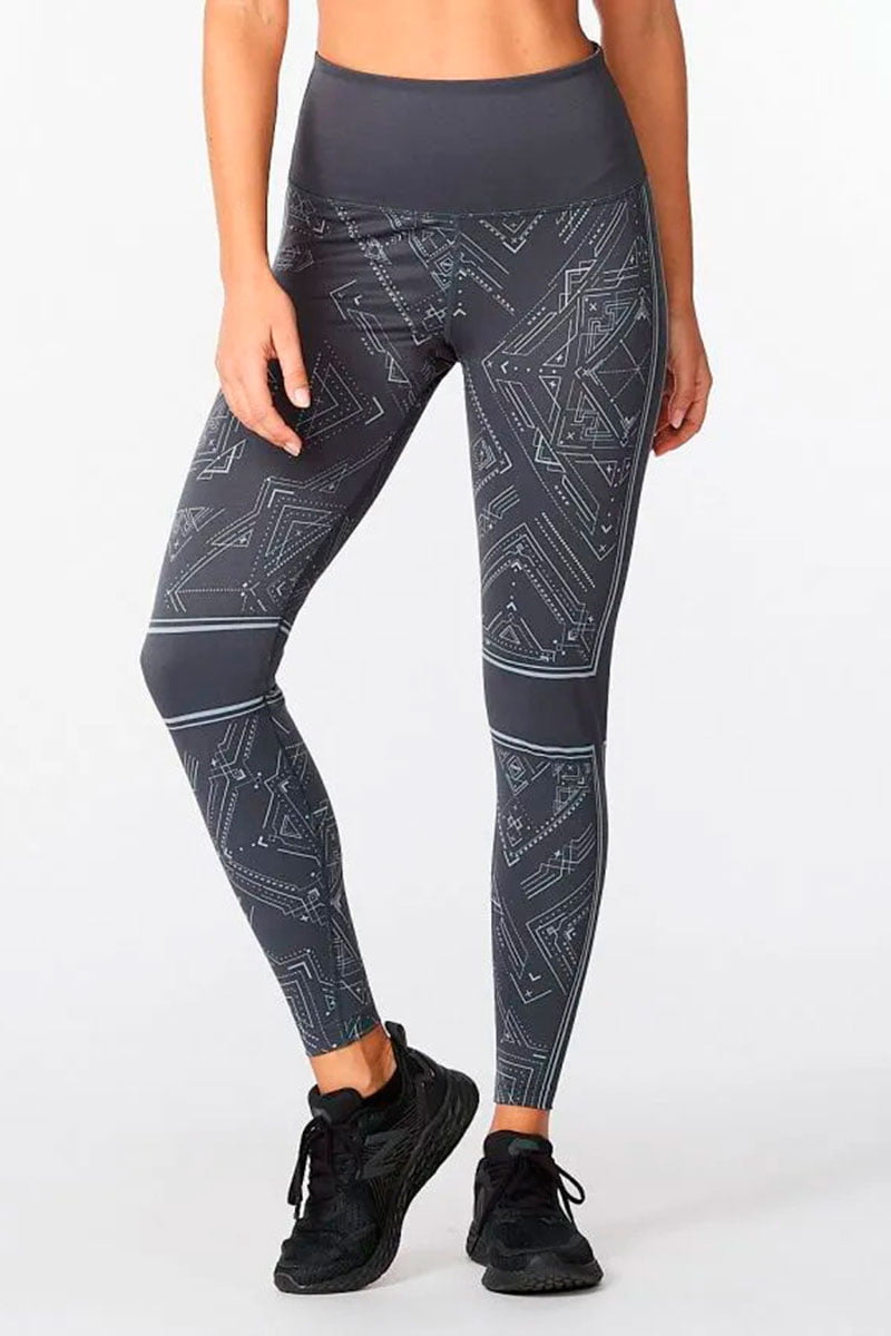 2XU Aero Sculpt Hi Rise Comp Tight, Damen, grau/gemustert