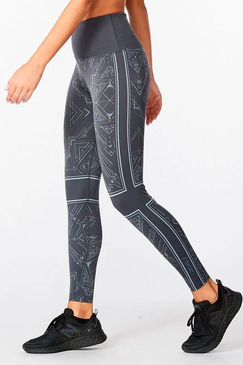 2XU Aero Sculpt Hi Rise Comp Tight, Damen, grau/gemustert