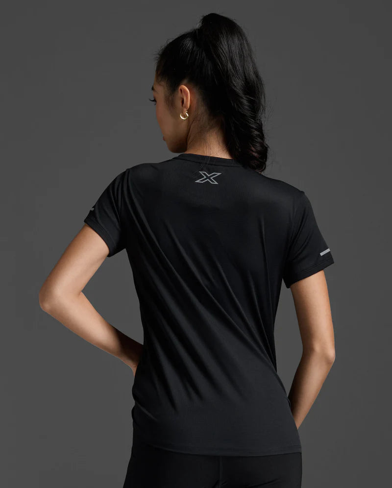 2XU Aero Tee, Laufshirt, Damen, Black/Silver Reflective