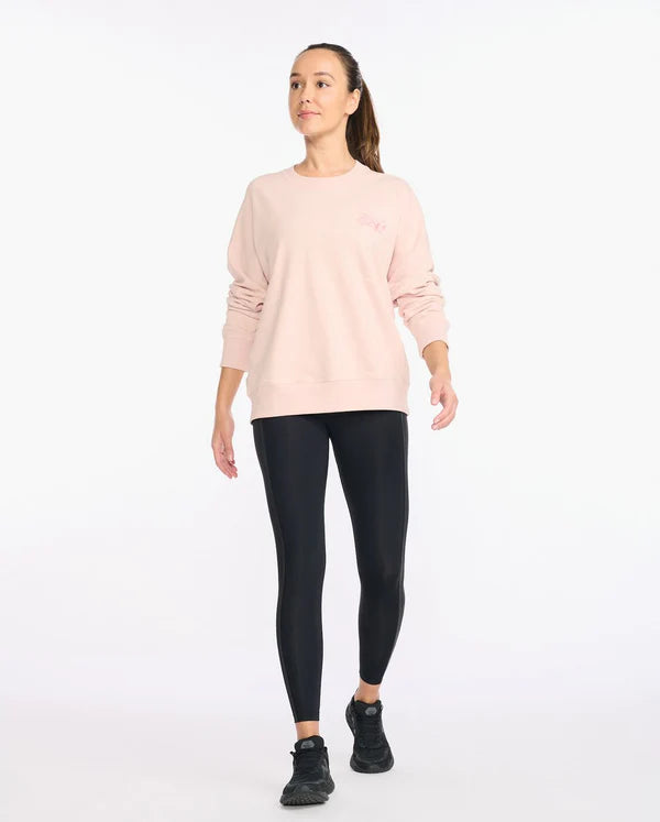 2XU Form Pop Seam Crew, Damen, Peach Whip/Rosette