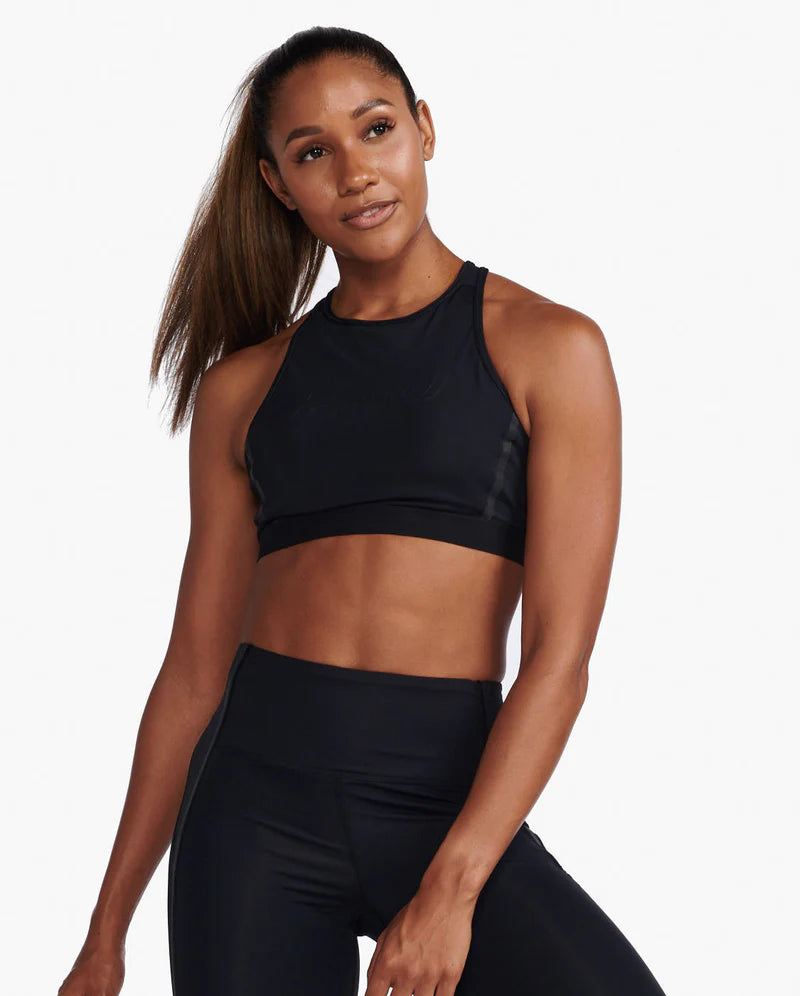 2XU Motion X Back Crop, Damen, Black/Black