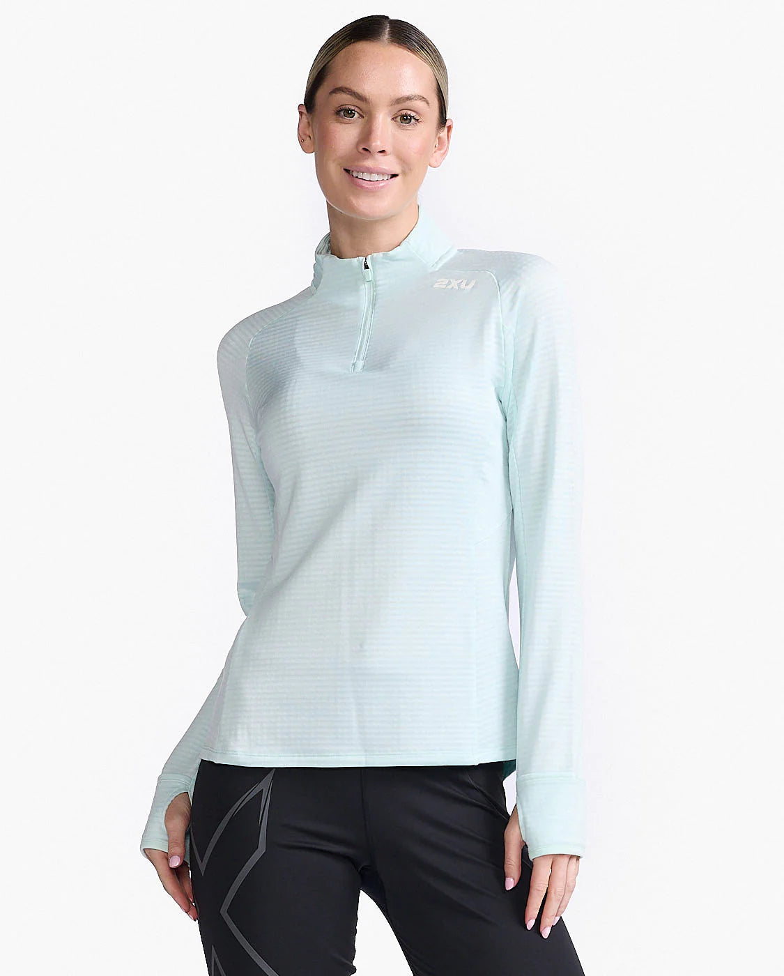 2XU Ignition 1/4 Zip, Damen, pastellgrün