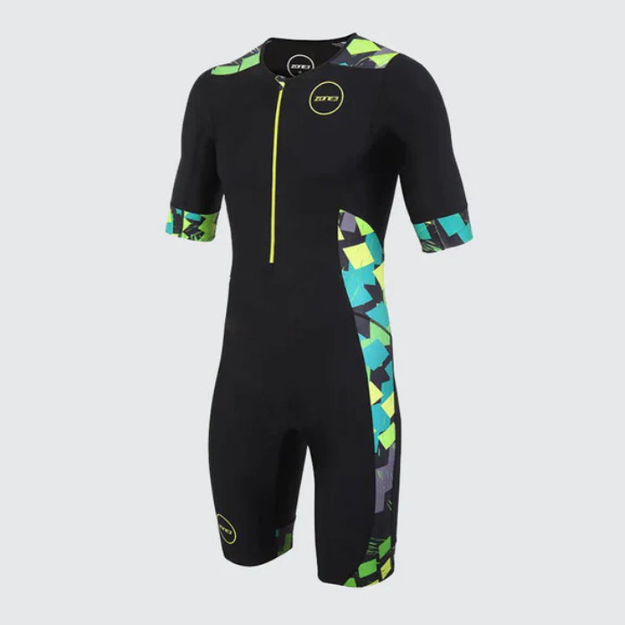 Zone3 Men's Activate Plus Short Sleeve Trisuit, Electric Sprint