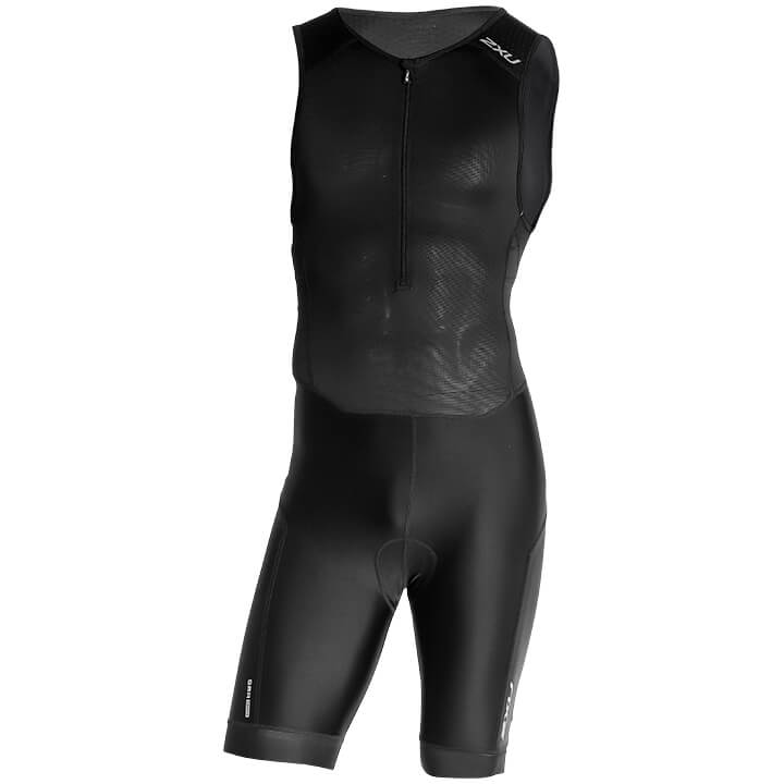 2XU Herren Perform Front Zip Trisuit, Black/Black