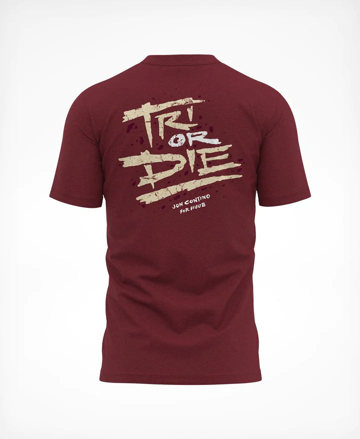 Huub Tri Or Die T-Shirt Maroon, Herren, rot