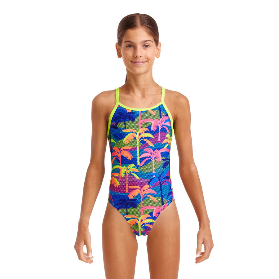 Way Funky Funkita, Eco Printed One Piece Palm A Lot, Badeanzug, Kinder