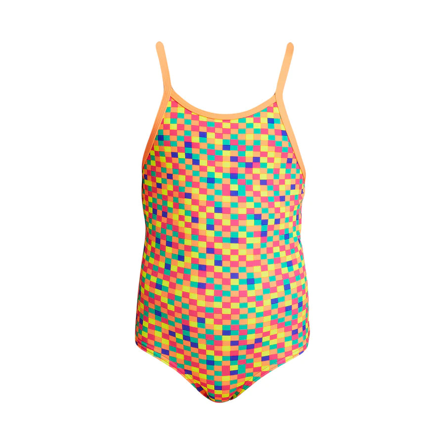 Way Funky Funkita, Printed One Piece Square Stare, Badeanzug, Kinder