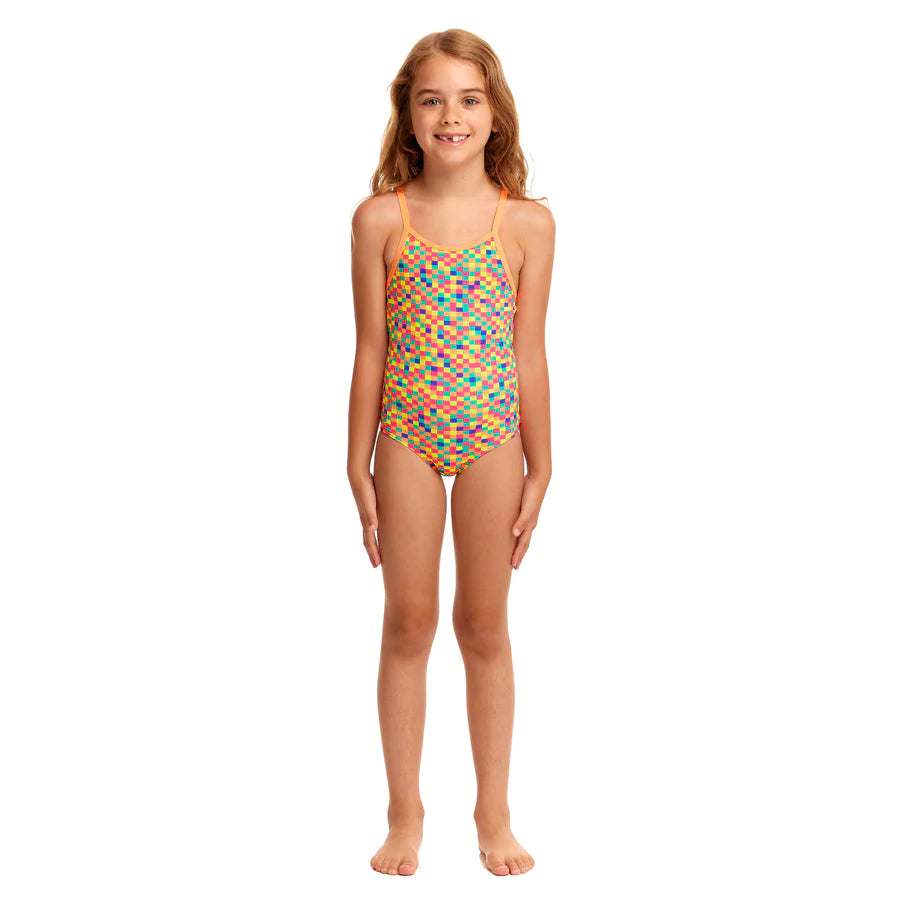 Way Funky Funkita, Printed One Piece Square Stare, Badeanzug, Kinder