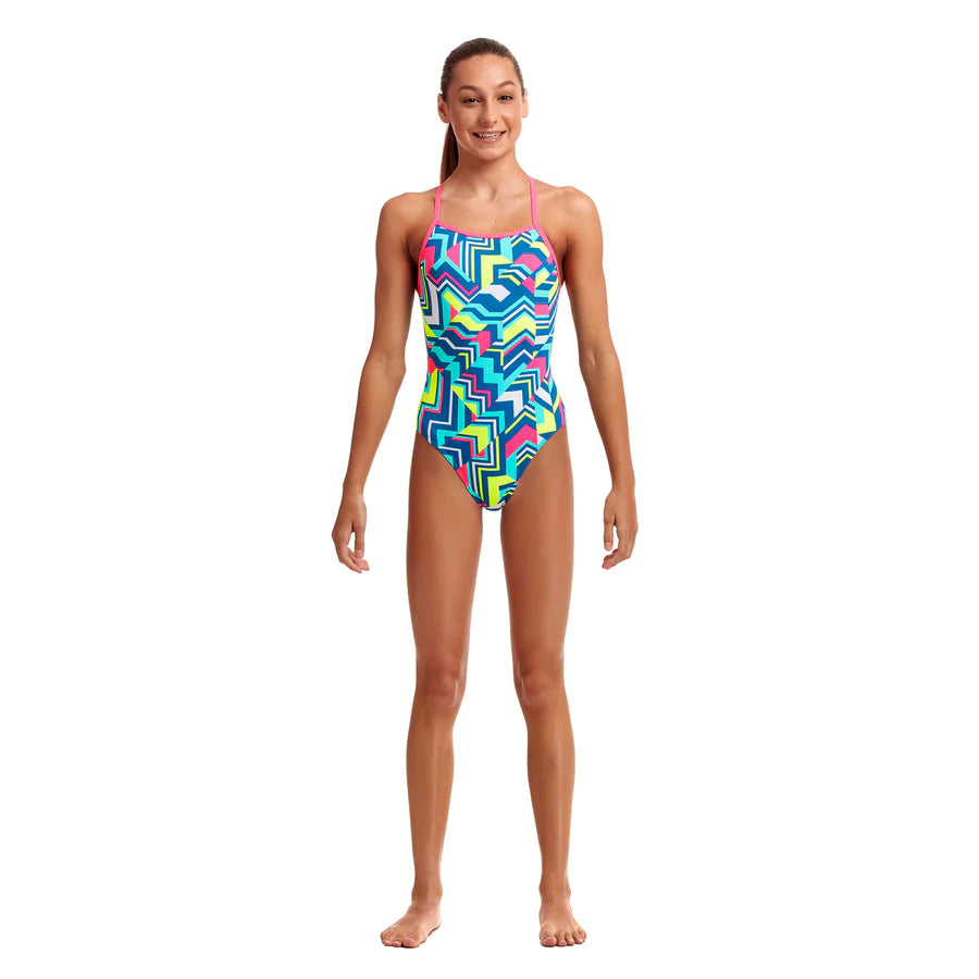 Way Funky Funkita Tie Me Tight One Piece Cut Lines, Badeanzug, Kinder