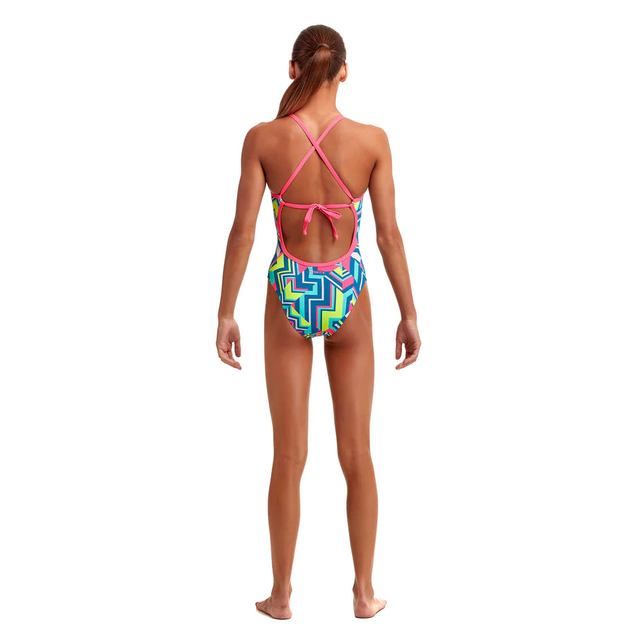 Way Funky Funkita Tie Me Tight One Piece Cut Lines, Badeanzug, Kinder