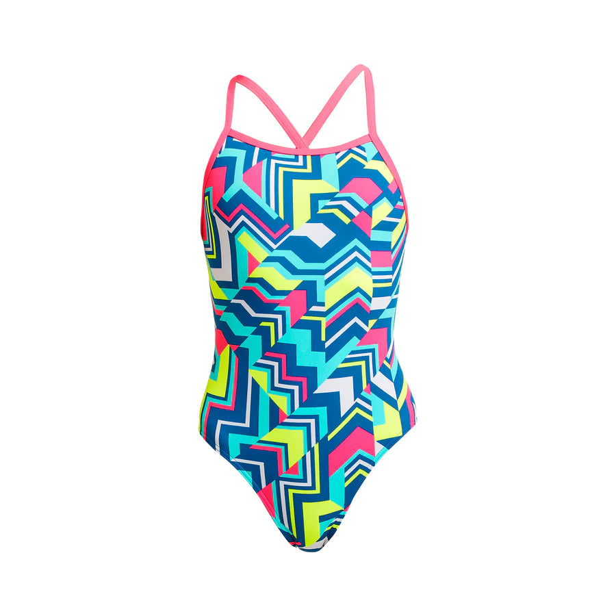 Way Funky Funkita Tie Me Tight One Piece Cut Lines, Badeanzug, Kinder