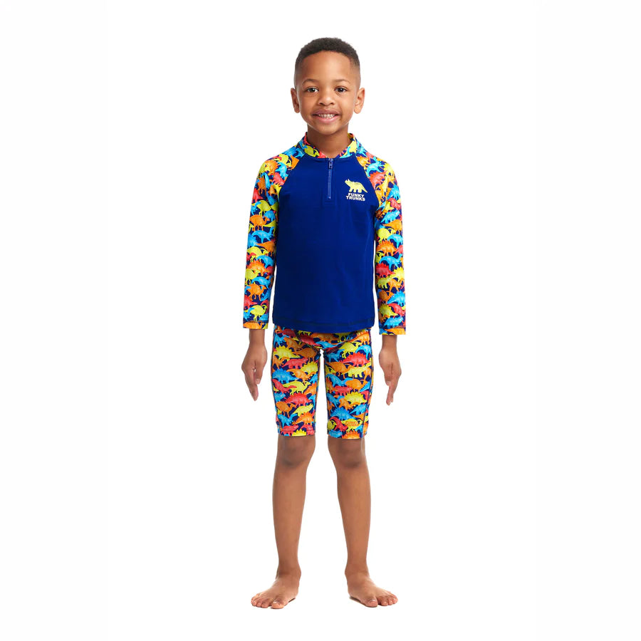 Way Funky Funky Trunks, Zippy Rash Vest Swimmasaurus, Langarm - Badeoberteil, Kinder