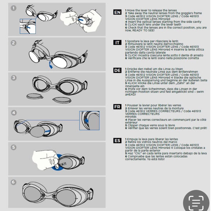 Zoggs klare optische Linsen für Vision Optische-Schwimmbrille