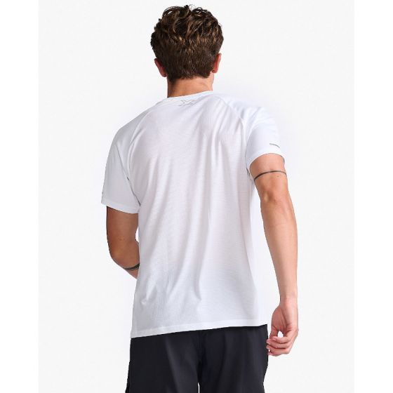 2XU Aero Tee, Laufshirt, Herren, White/Silver Reflective