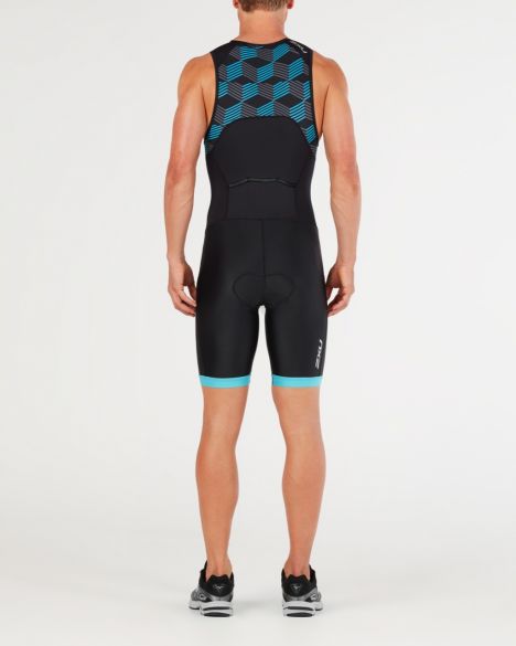 2XU Active TriSuit, Herren, Black/Retro Dresden Blue