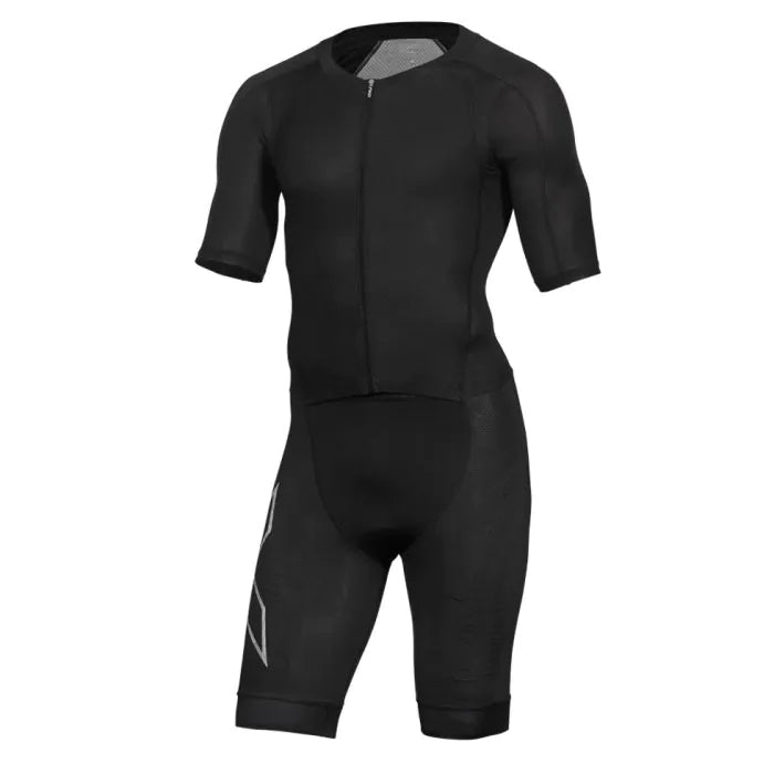 2XU Comp Full Zip Sleeved TriSuit, Herren, schwarz